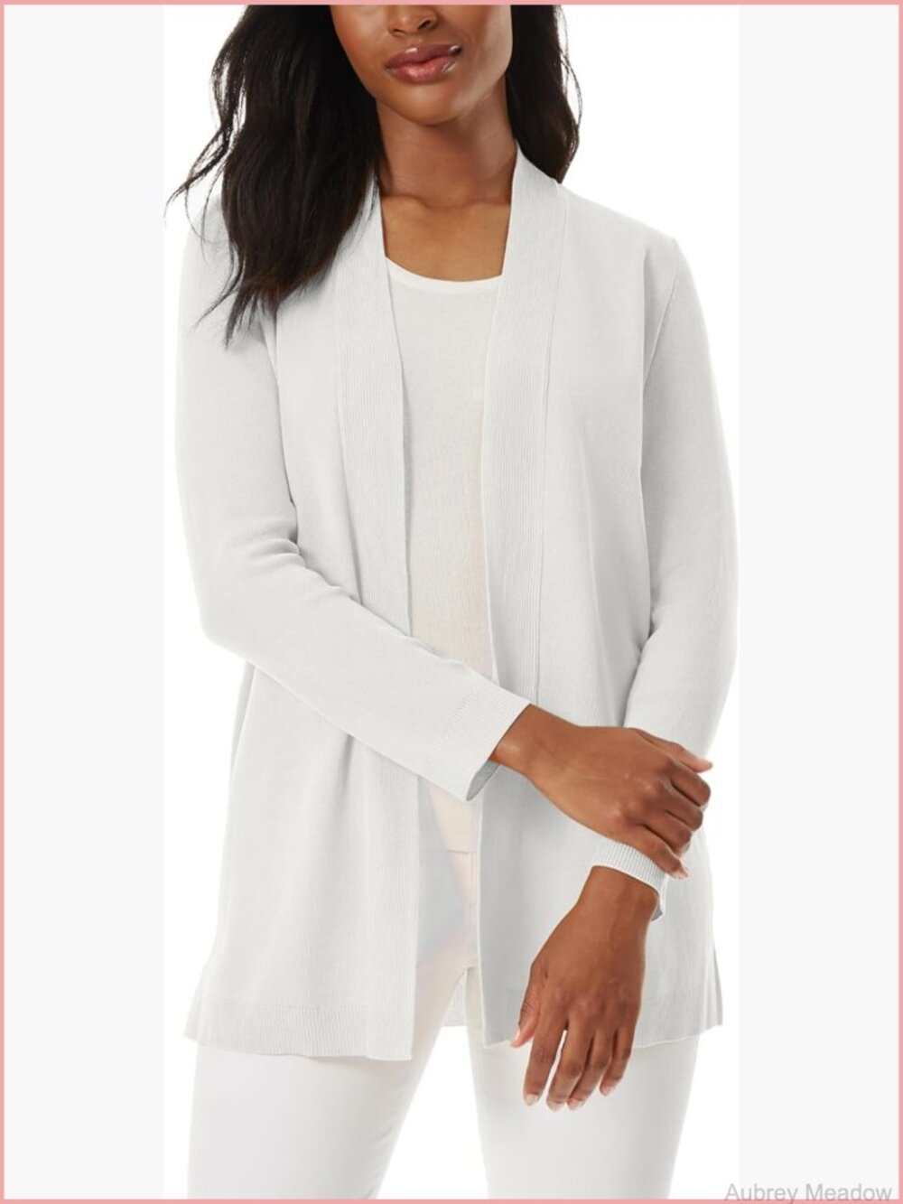 Women's Open Front Cardigan Sweater with Novelty Placket